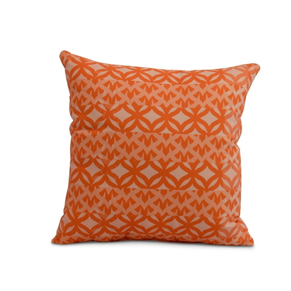 Simply Daisy, 20" x 20" Greeko Simple, Geometric Print Outdoor Pillow, Orange