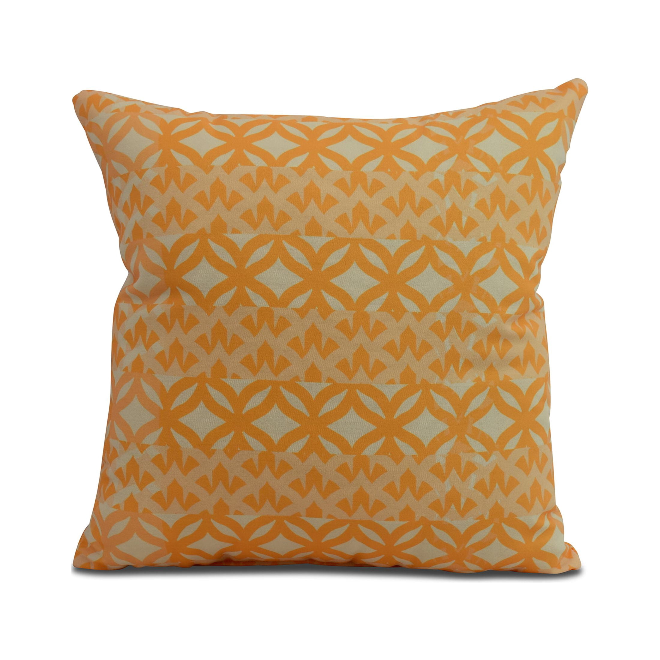Simply Daisy, 20" x 20" Greeko Simple, Geometric Print Outdoor Pillow, Yellow