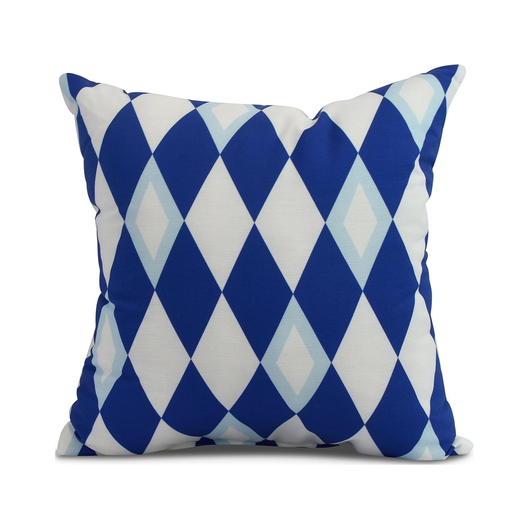 Simply Daisy, 20" x 20" Harlequin, Geometric Print Outdoor Pillow, Royal Blue