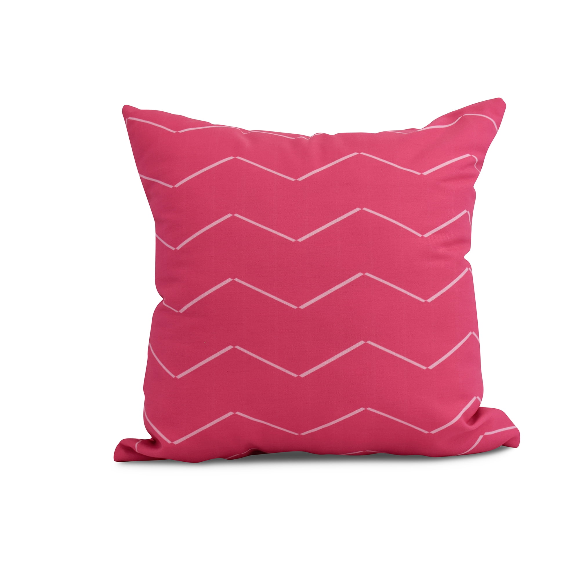 Simply Daisy, 20" x 20" Harlequin Stripe, Geometric Print Outdoor Pillow, Pink/Fushcia