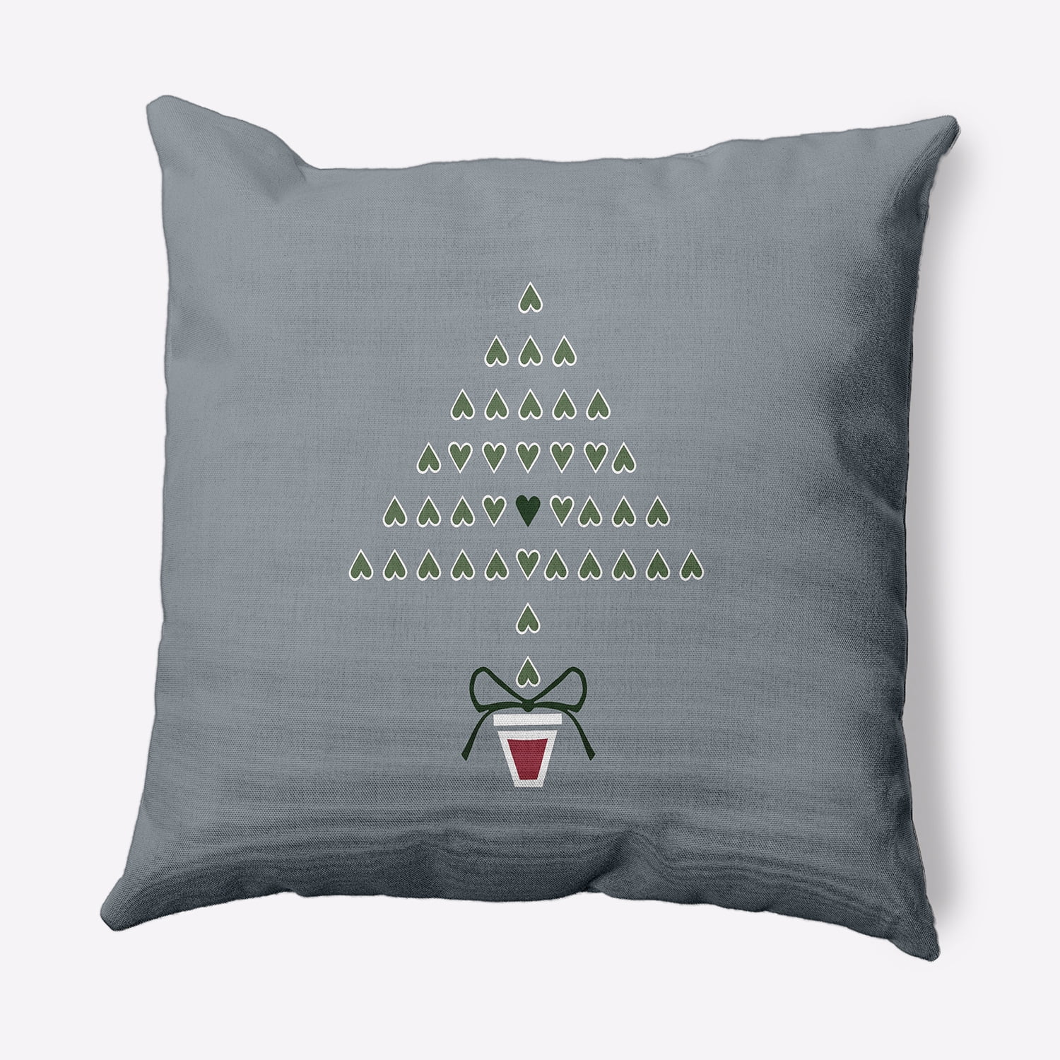 20" x 20" Simply Daisy Hearty Holidays Polyester Indoor/Outdoor Pillow, Mid Grey (1 Count)