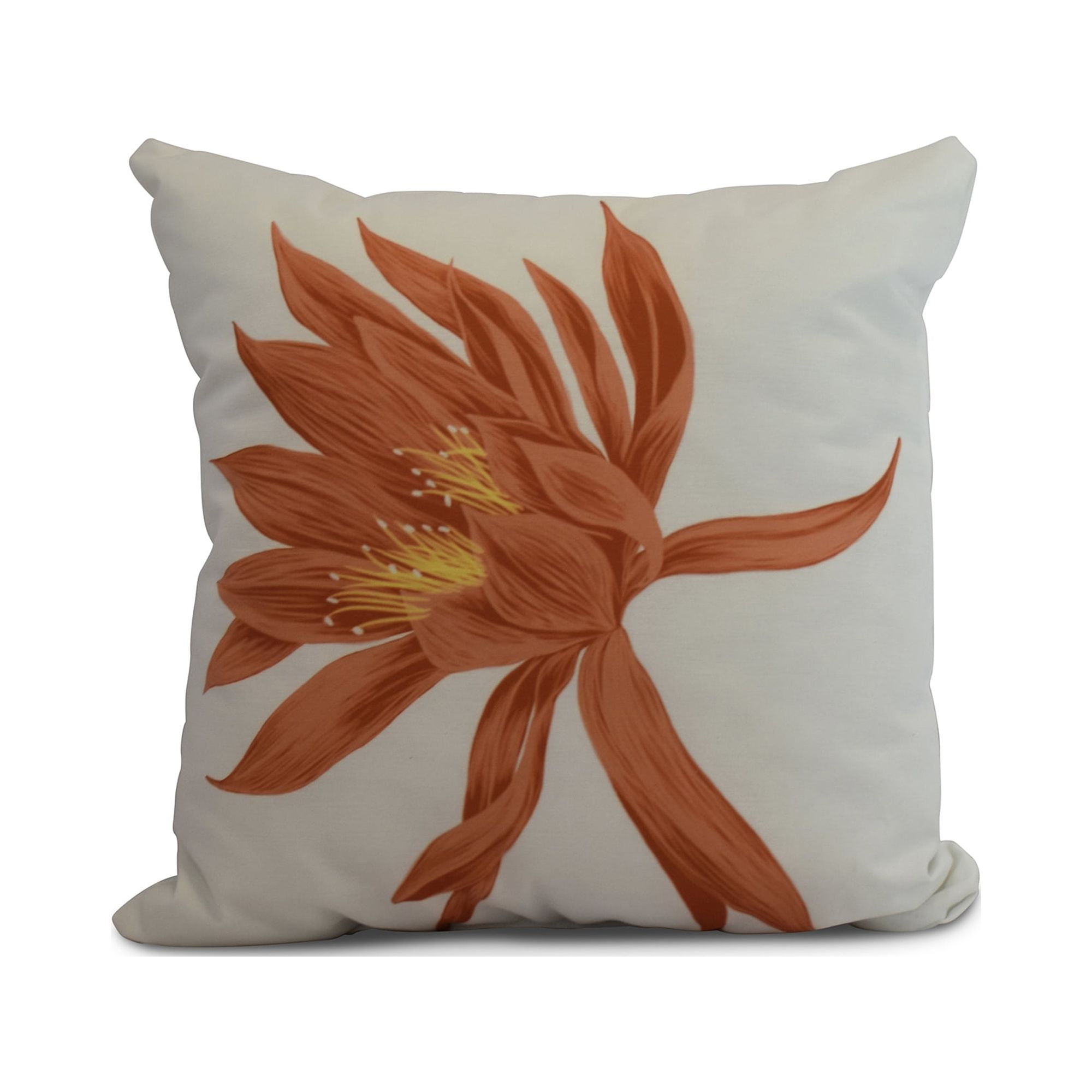 Simply Daisy, 20" x 20" Hojaver, Floral Print Outdoor Pillow, Orange