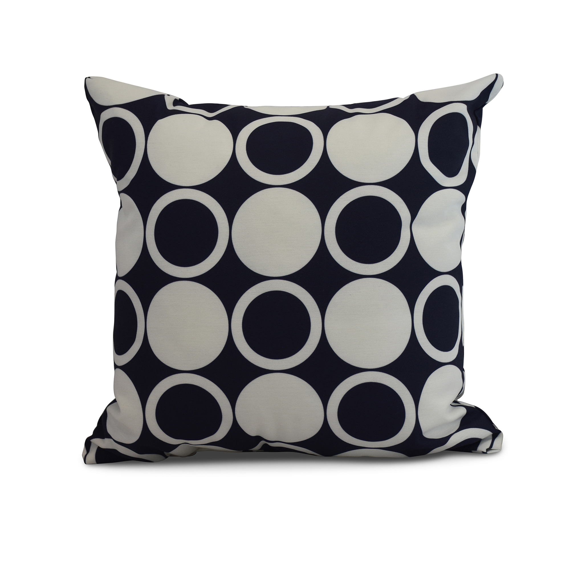 Simply Daisy, 20 x 20 Inch, Small Modcircles, Geometric Print Pillow, Navy Blue