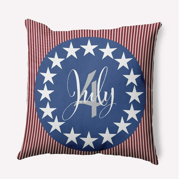 Simply Daisy 20" x 20" July Four Decorative Throw Pillow, Nautical Navy (1 count)