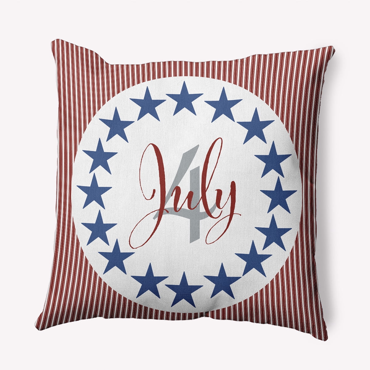 Simply Daisy 20" x 20" July Four Decorative Throw Pillow, White (1 count)