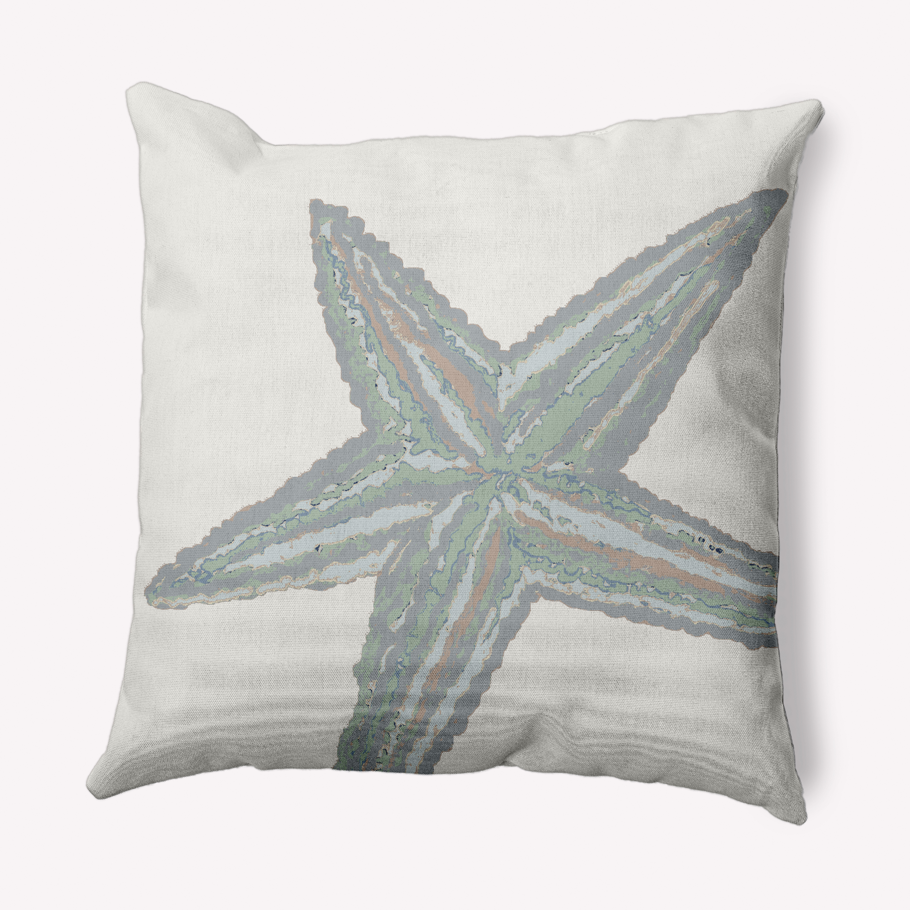 Simply Daisy 20" x 20" Large Starfish Nautical Decorative Indoor Pillow