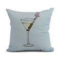 thumbnail image 1 of Simply Daisy, 20" x 20" Martini Glass Flamingo, Geometric Print Outdoor Pillow, Pale Blue, 1 of 2