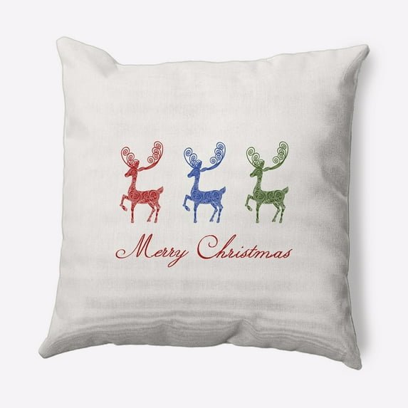 Simply Daisy 20" x 20" Merry Christmas Reindeer Decorative Throw Pillow