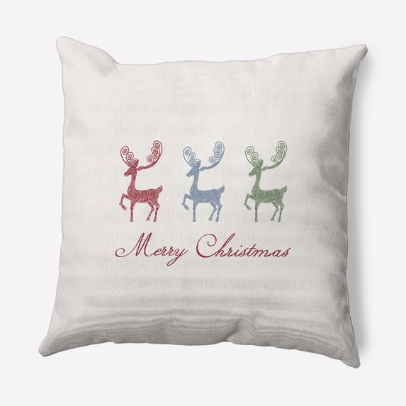 Simply Daisy 20" x 20" Merry Christmas Reindeer Outdoor Throw Pillow