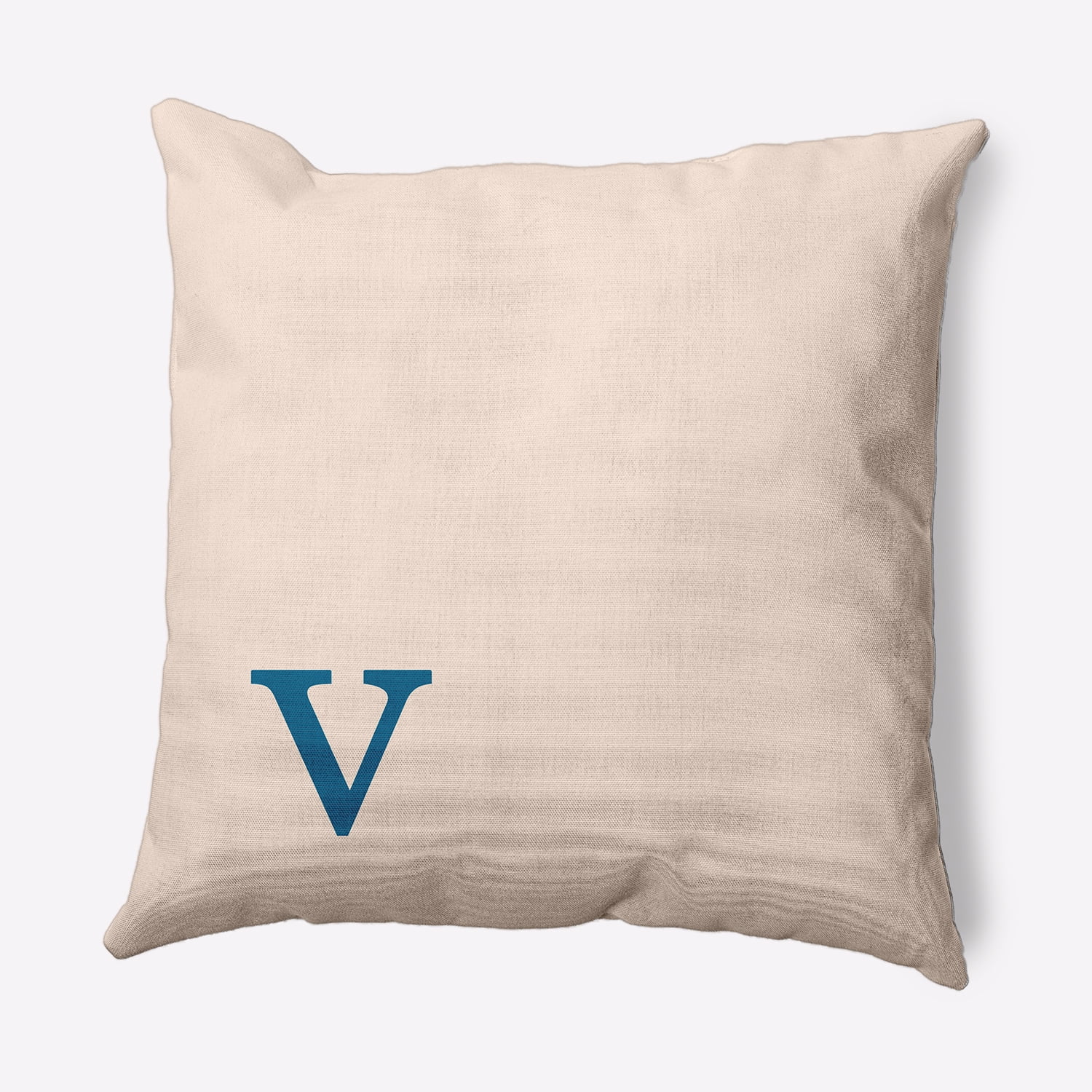 Simply Daisy 20" x 20" Modern Monogram Decorative Throw Pillow, Autumn Blue