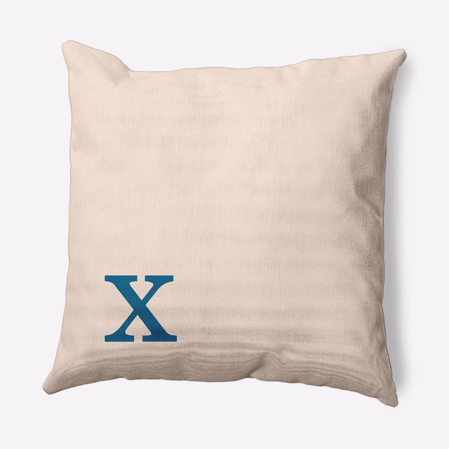 Simply Daisy 20" x 20" Modern Monogram Decorative Throw Pillow, Autumn Blue