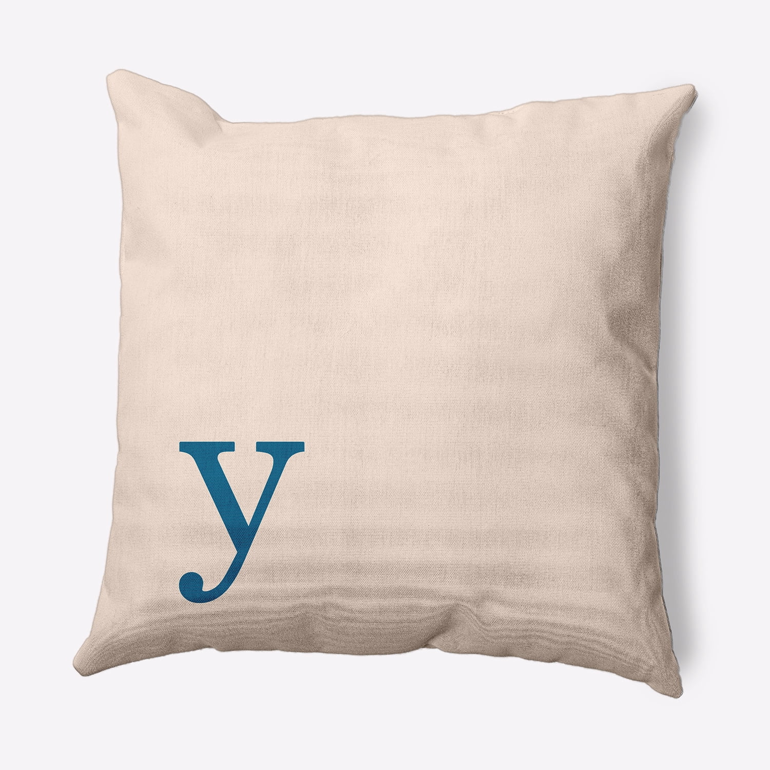 Simply Daisy 20" x 20" Modern Monogram Decorative Throw Pillow, Autumn Blue
