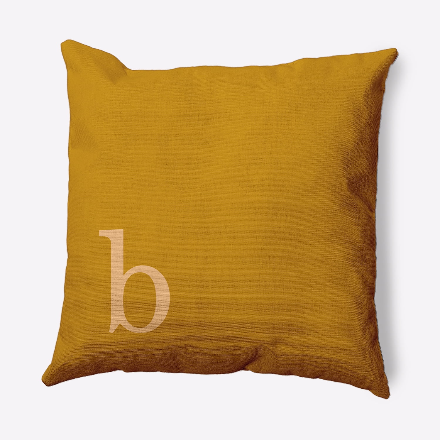 Simply Daisy 20" x 20" Modern Monogram Decorative Throw Pillow, Autumn Gold