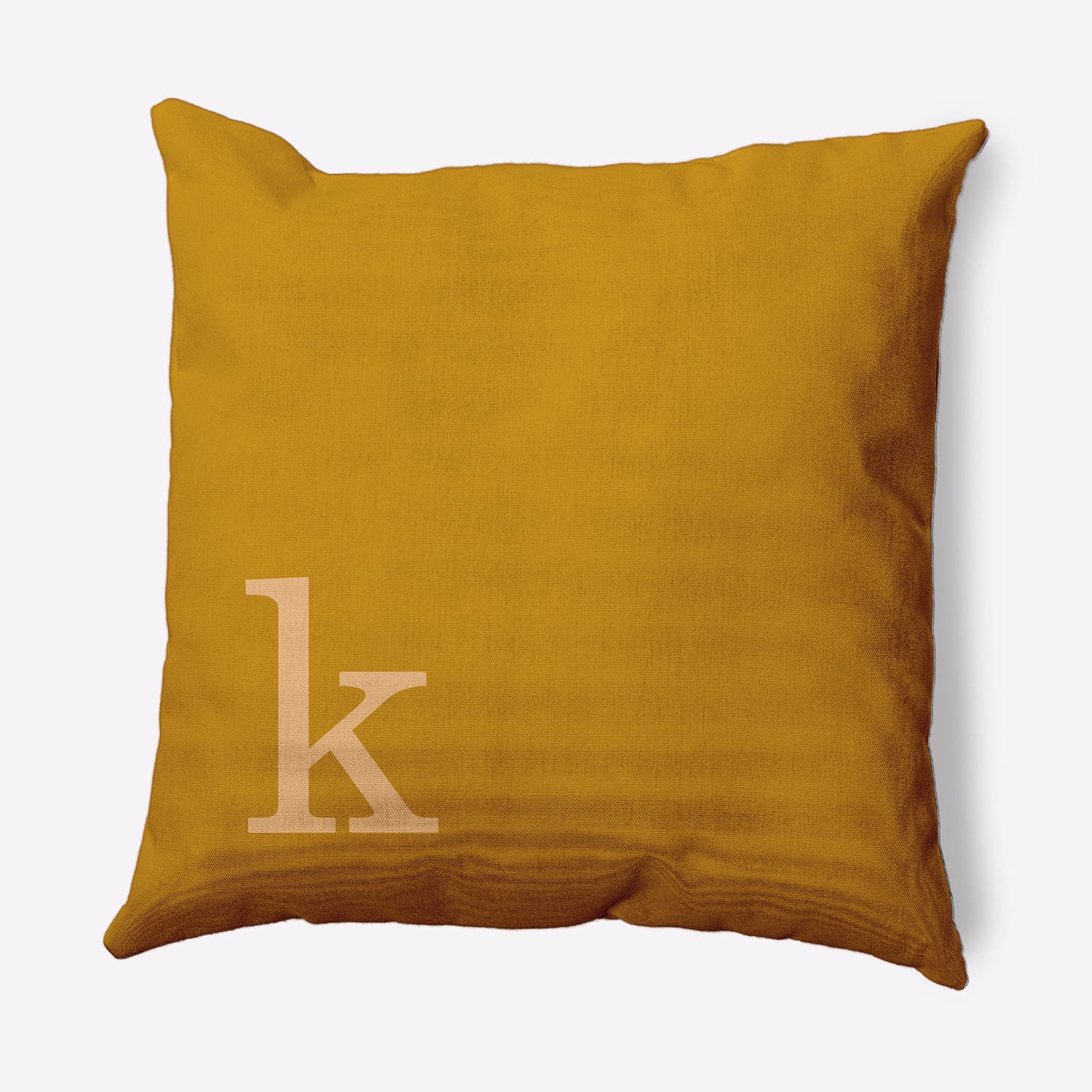 Simply Daisy 20" x 20" Modern Monogram Decorative Throw Pillow, Autumn Gold
