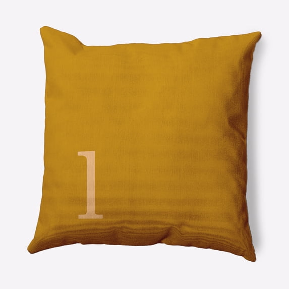 Simply Daisy 20" x 20" Modern Monogram Decorative Throw Pillow, Autumn Gold