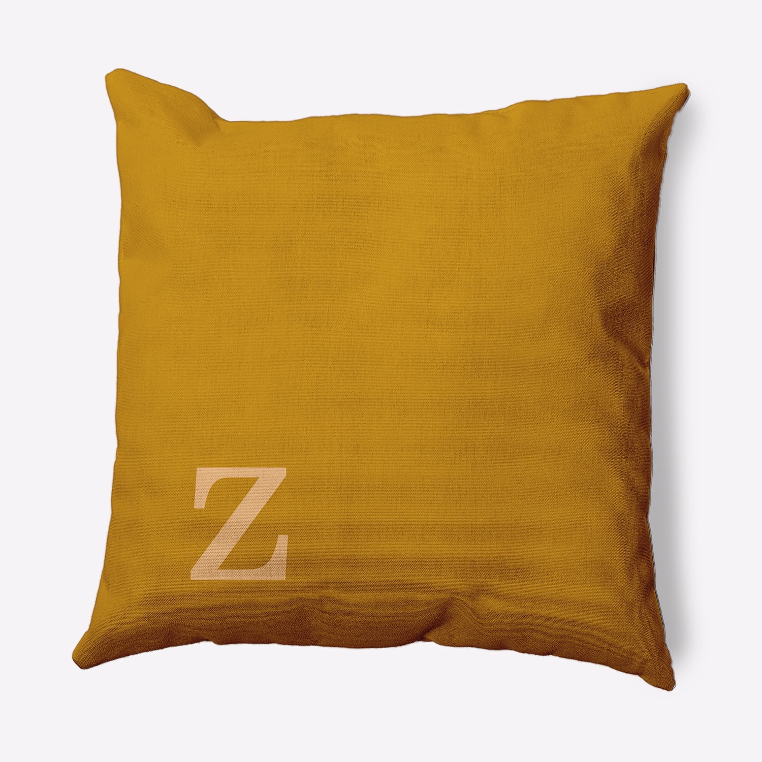 Simply Daisy 20" x 20" Modern Monogram Decorative Throw Pillow, Autumn Gold