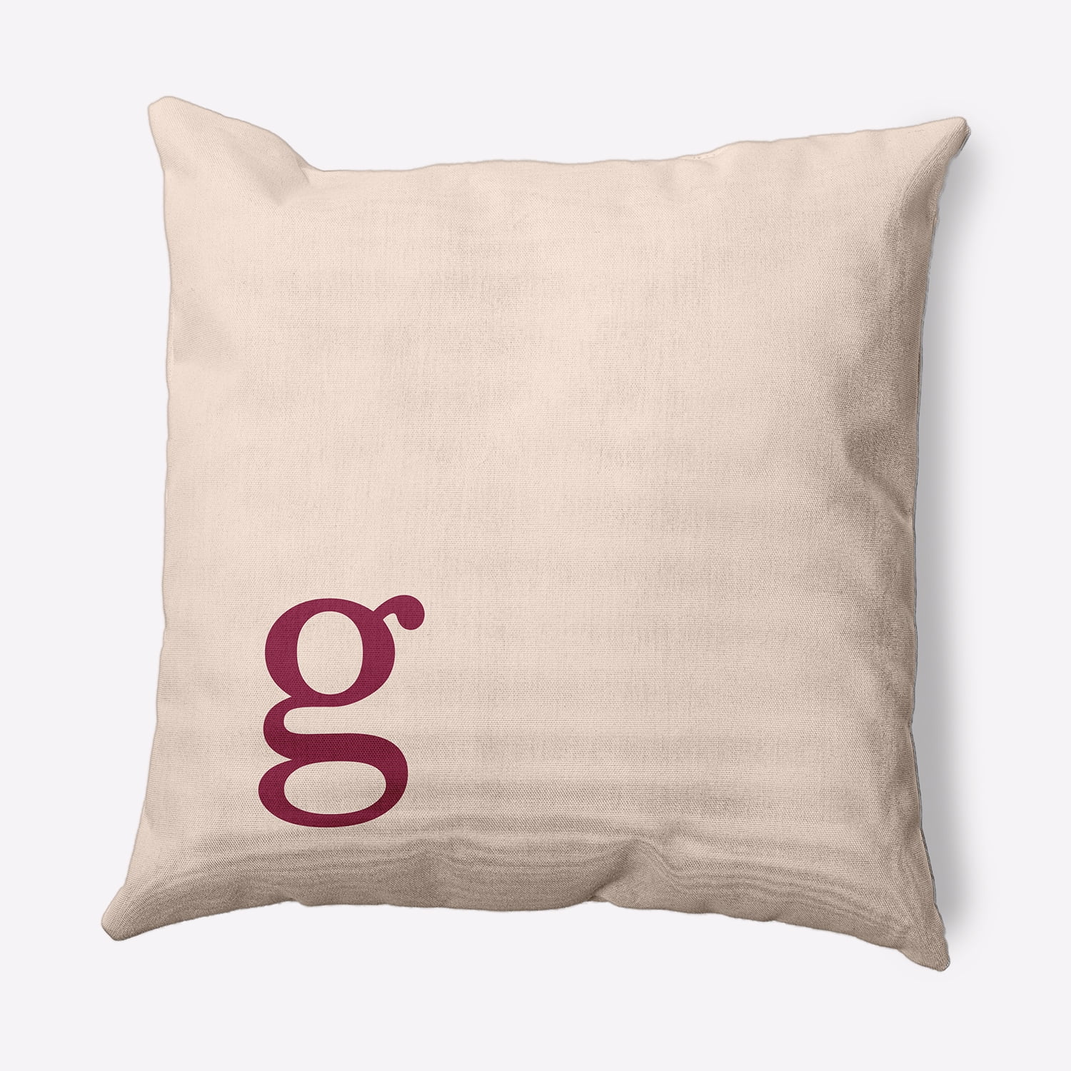Simply Daisy 20" x 20" Modern Monogram Decorative Throw Pillow, Cranberry