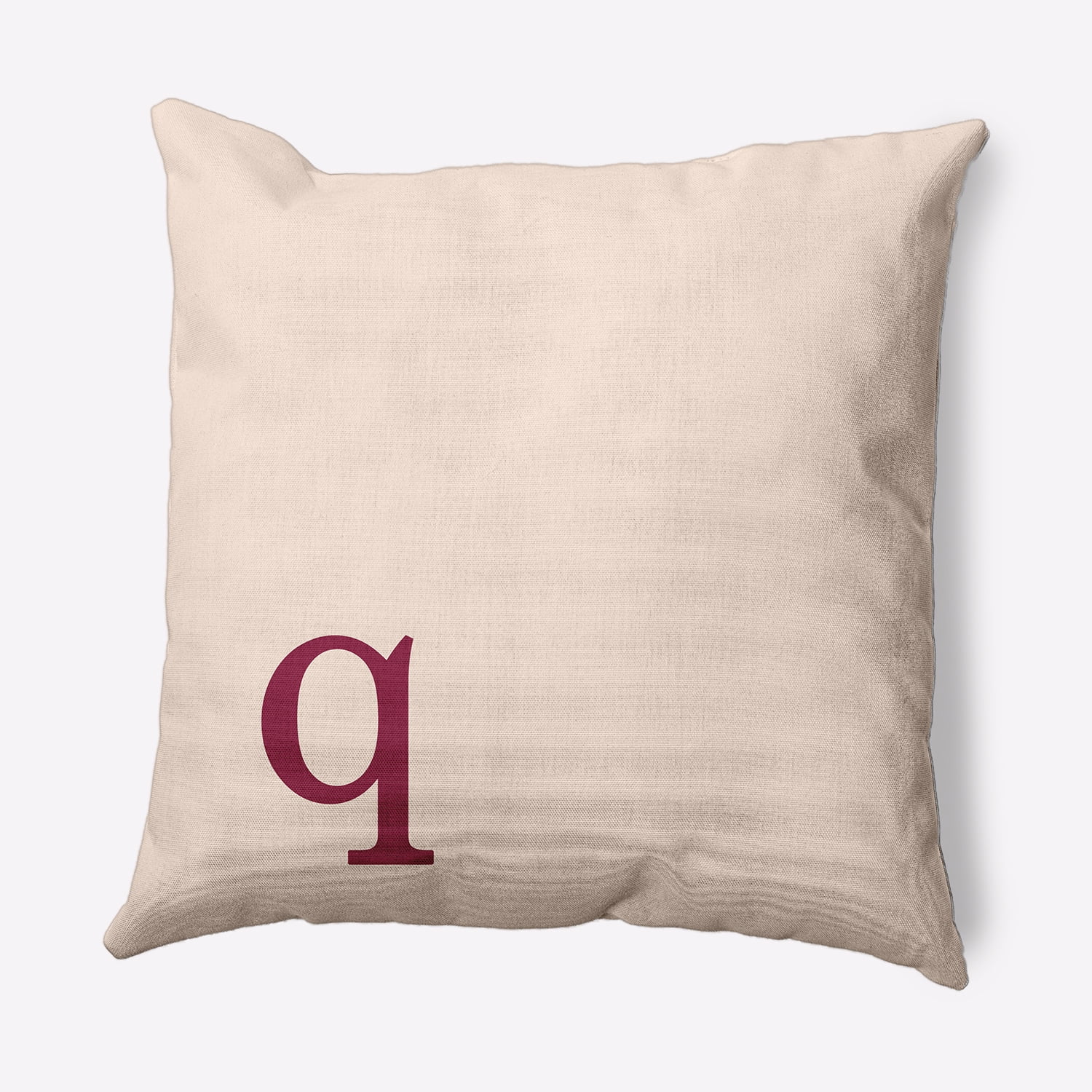 Simply Daisy 20" x 20" Modern Monogram Decorative Throw Pillow, Cranberry