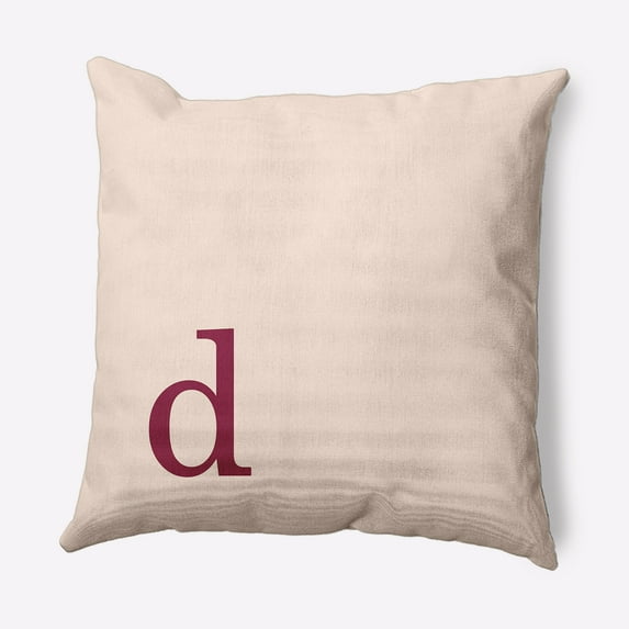 Simply Daisy 20" x 20" Modern Monogram Decorative Throw Pillow, Cranberry
