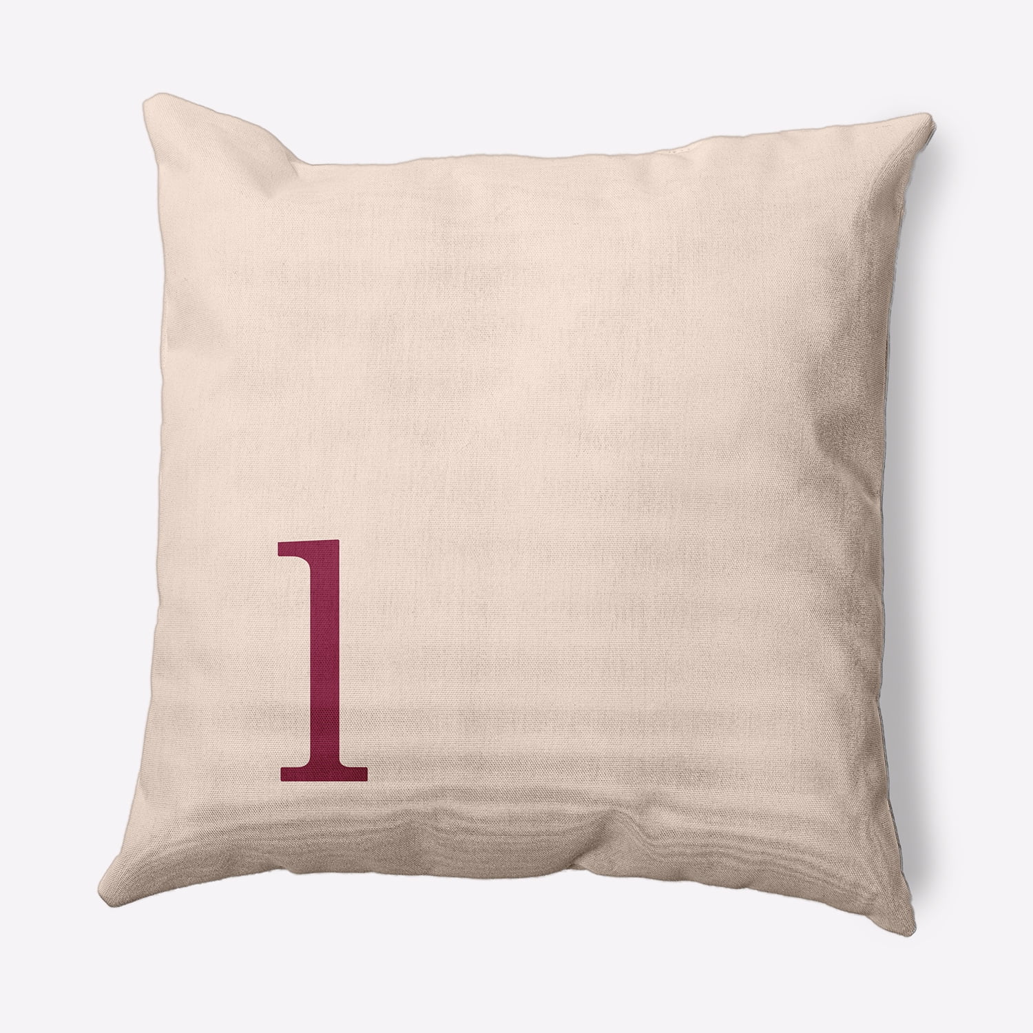 Simply Daisy 20" x 20" Modern Monogram Decorative Throw Pillow, Cranberry