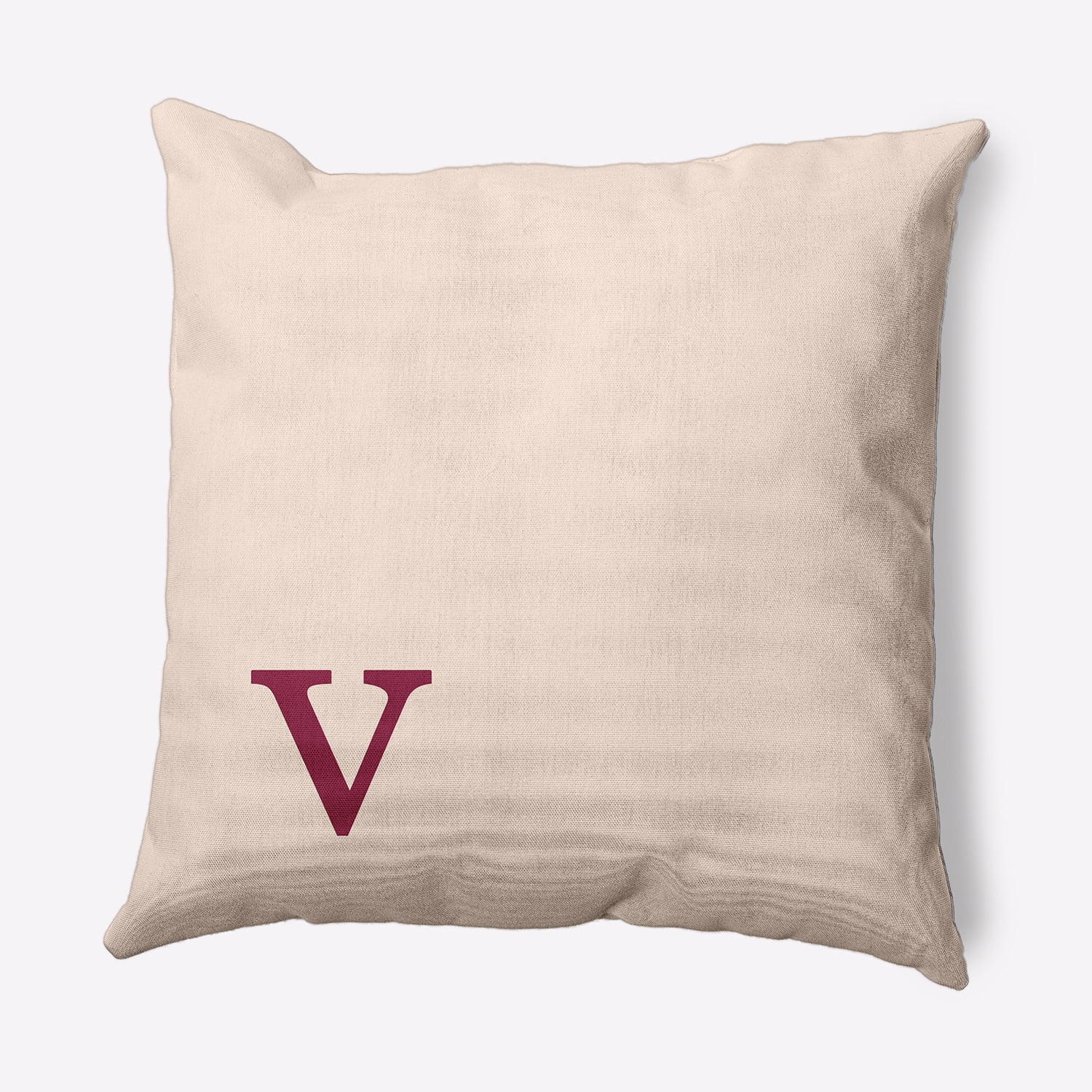 Simply Daisy 20" x 20" Modern Monogram Decorative Throw Pillow, Cranberry
