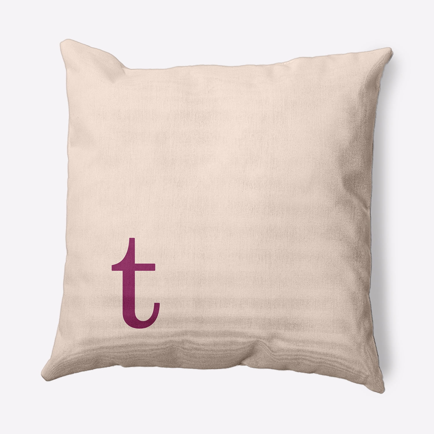 Simply Daisy 20" x 20" Modern Monogram Decorative Throw Pillow, Dusty Rose
