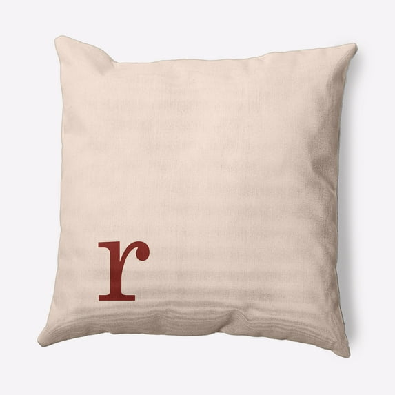 Simply Daisy 20" x 20" Modern Monogram Decorative Throw Pillow, Maple Red