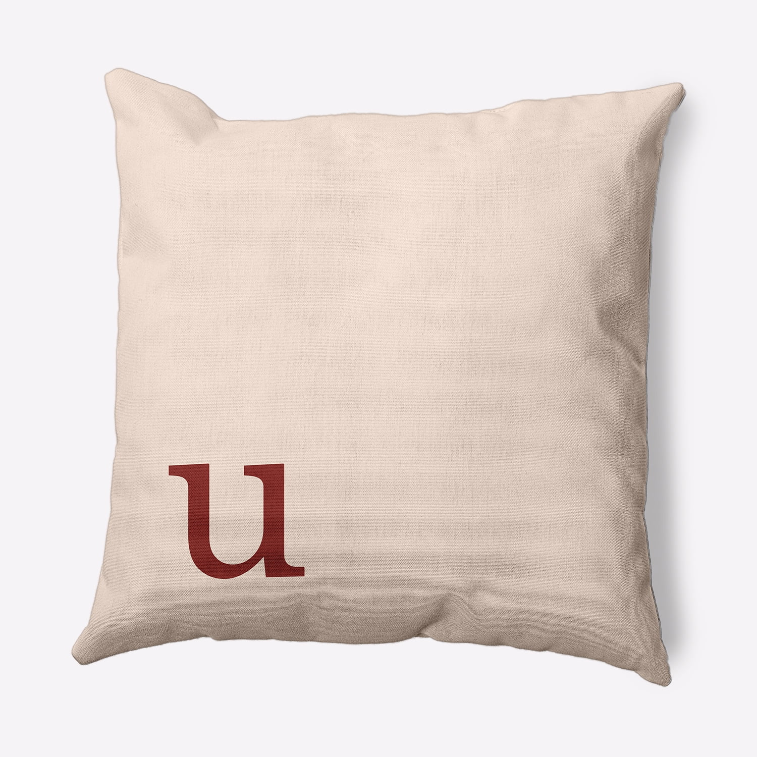 Simply Daisy 20" x 20" Modern Monogram Decorative Throw Pillow, Maple Red
