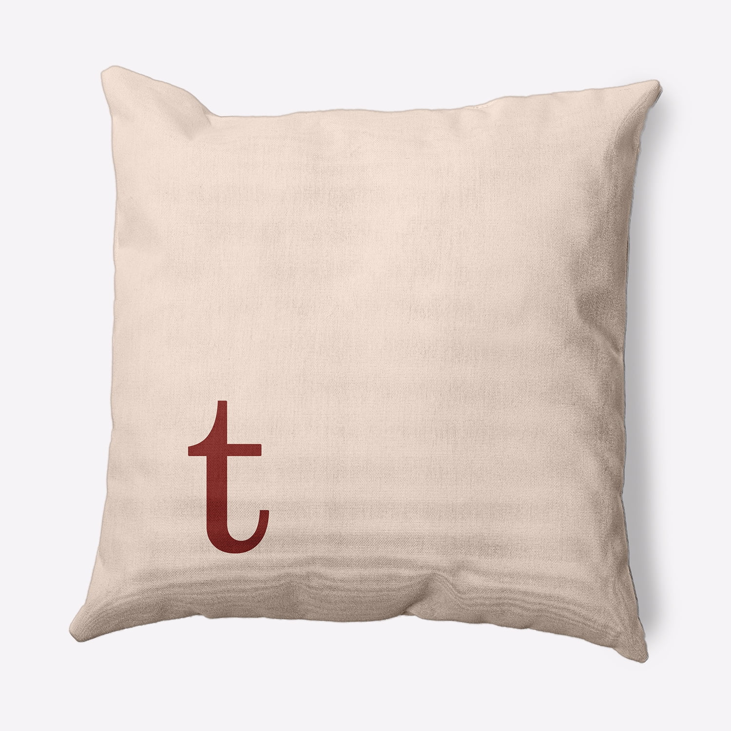 Simply Daisy 20" x 20" Modern Monogram Decorative Throw Pillow, Maple Red