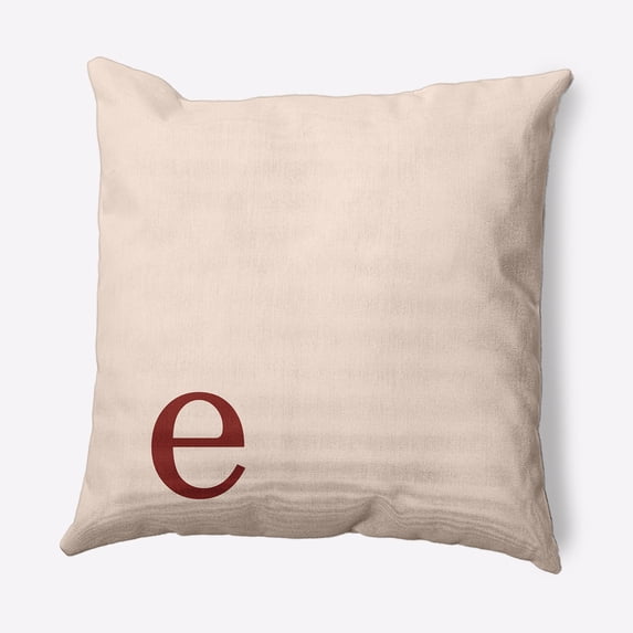 Simply Daisy 20" x 20" Modern Monogram Decorative Throw Pillow, Maple Red