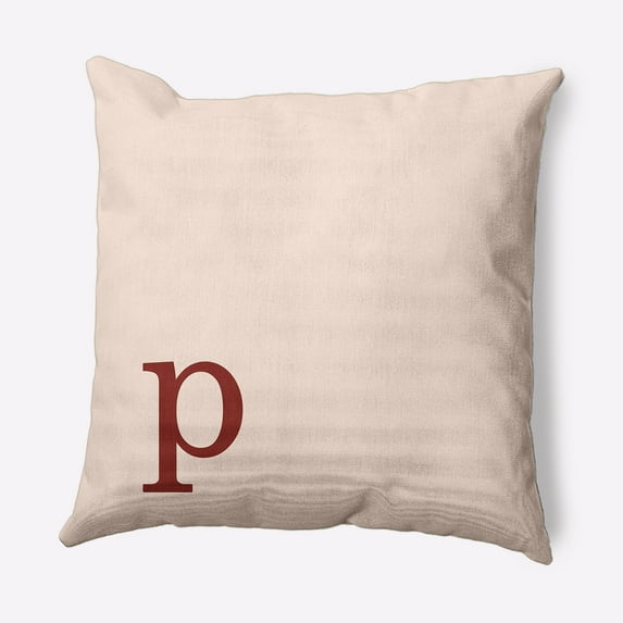 Simply Daisy 20" x 20" Modern Monogram Decorative Throw Pillow, Maple Red