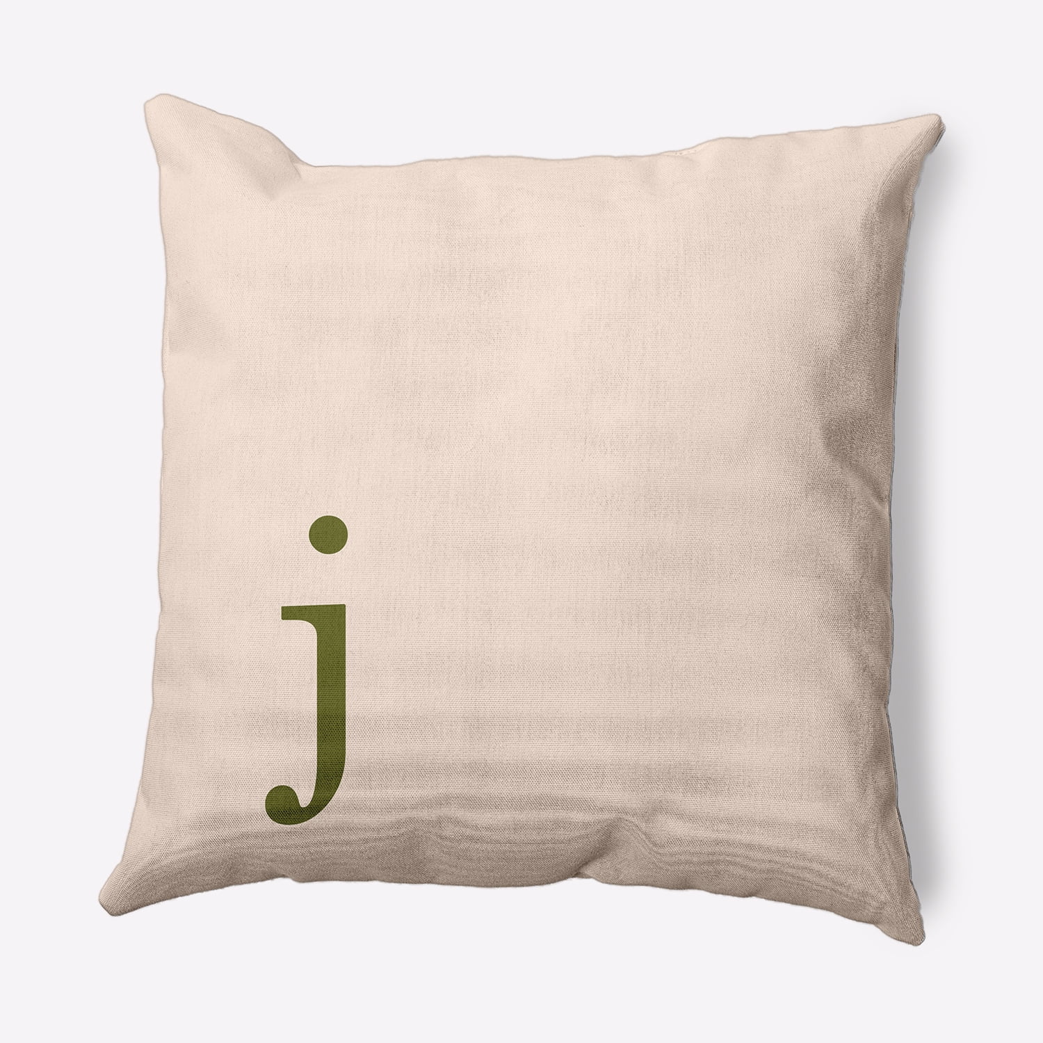 Simply Daisy 20" x 20" Modern Monogram Decorative Throw Pillow, Olive