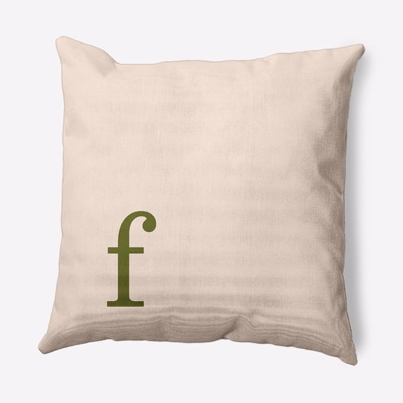 Simply Daisy 20" x 20" Modern Monogram Decorative Throw Pillow, Olive