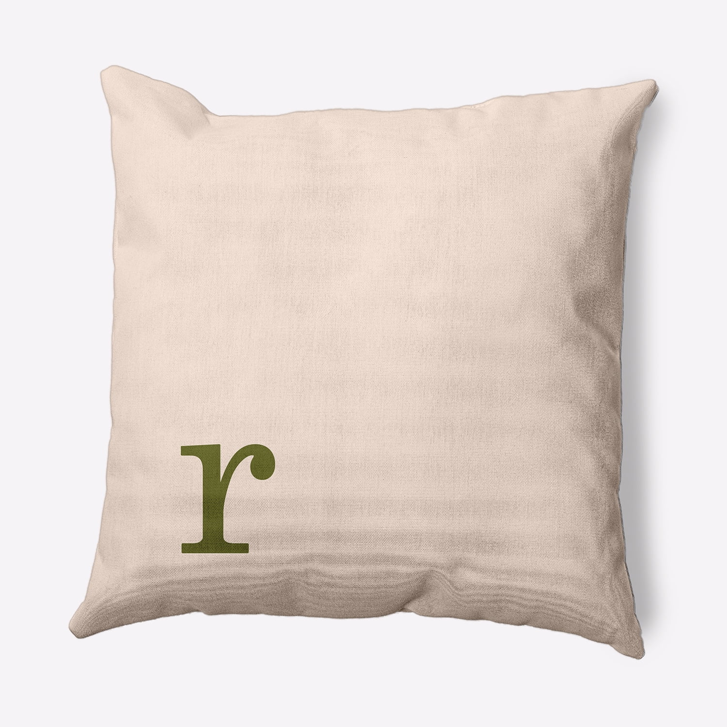 Simply Daisy 20" x 20" Modern Monogram Decorative Throw Pillow, Olive
