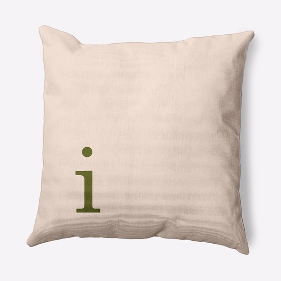 Simply Daisy 20" x 20" Modern Monogram Decorative Throw Pillow, Olive