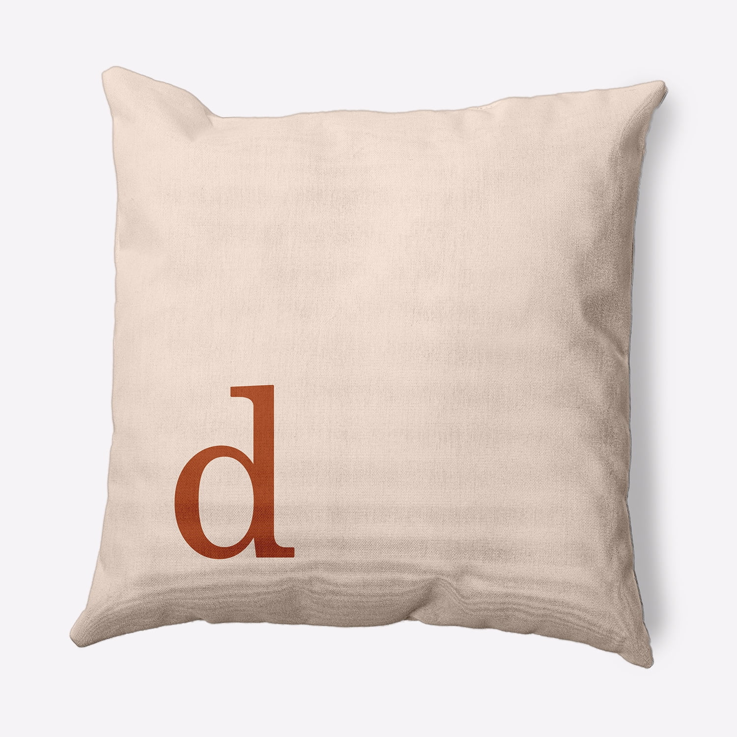 Simply Daisy 20" x 20" Modern Monogram Decorative Throw Pillow, Sienna