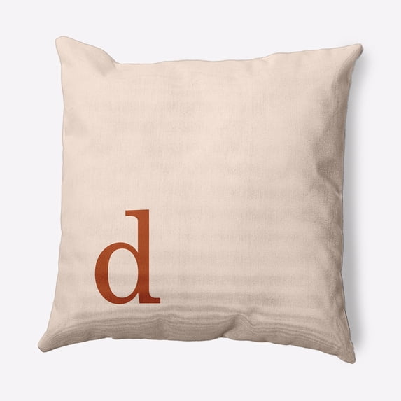 Simply Daisy 20" x 20" Modern Monogram Decorative Throw Pillow, Sienna