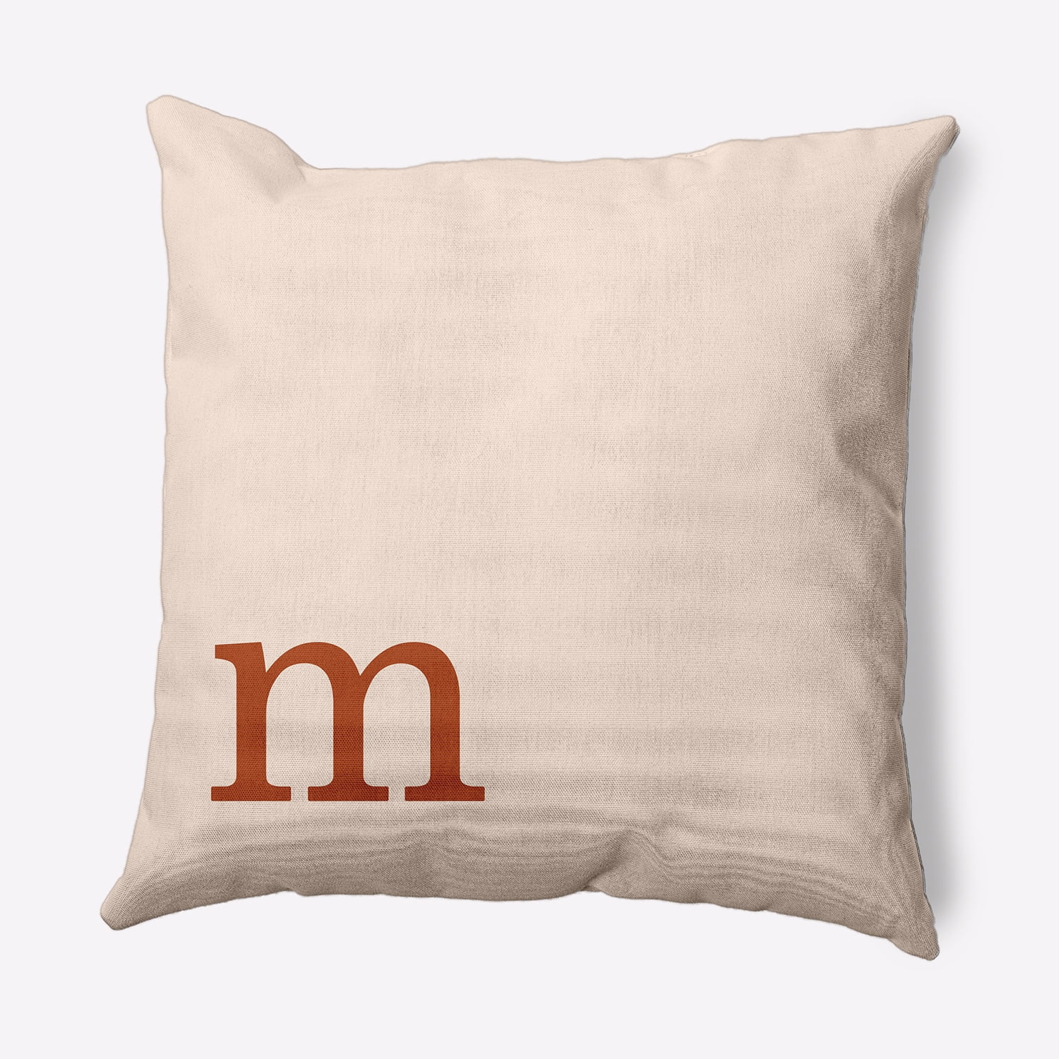 Simply Daisy 20" x 20" Modern Monogram Decorative Throw Pillow, Sienna