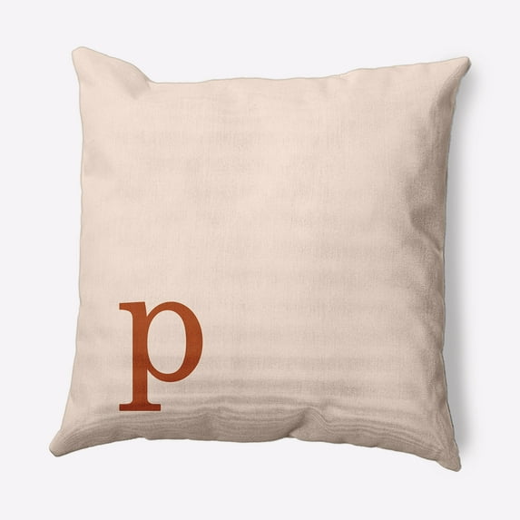 Simply Daisy 20" x 20" Modern Monogram Decorative Throw Pillow, Sienna