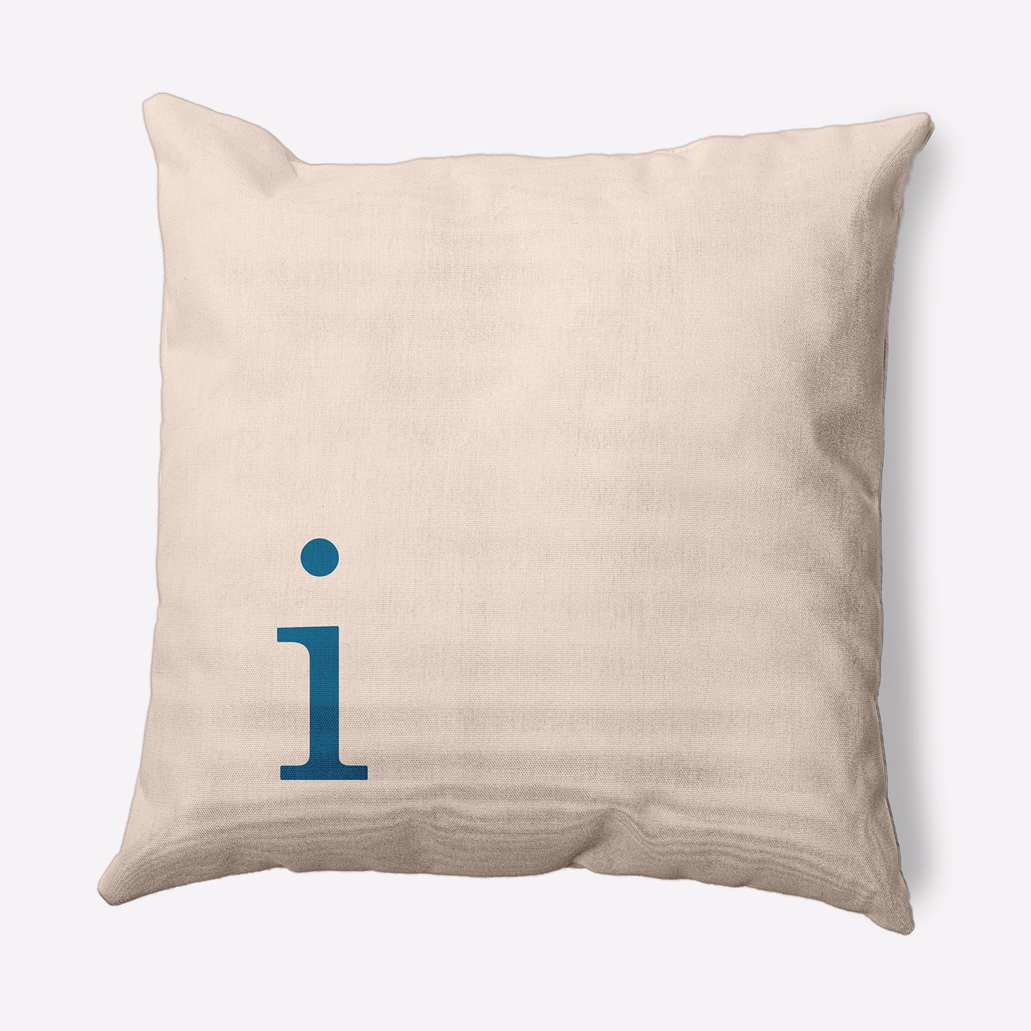 Simply Daisy 20" x 20" Modern Monogram Indoor/Outdoor Polyester Throw Pillow, Autumn Blue
