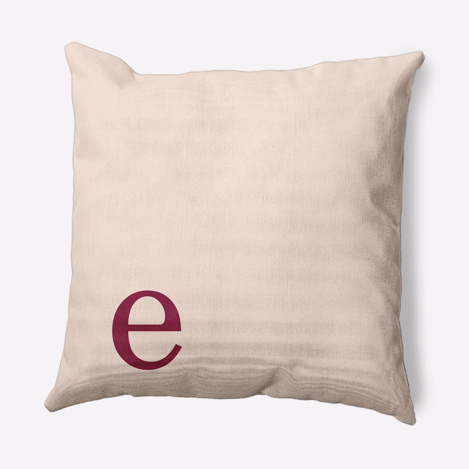 Simply Daisy 20" x 20" Modern Monogram Indoor/Outdoor Polyester Throw Pillow, Cranberry
