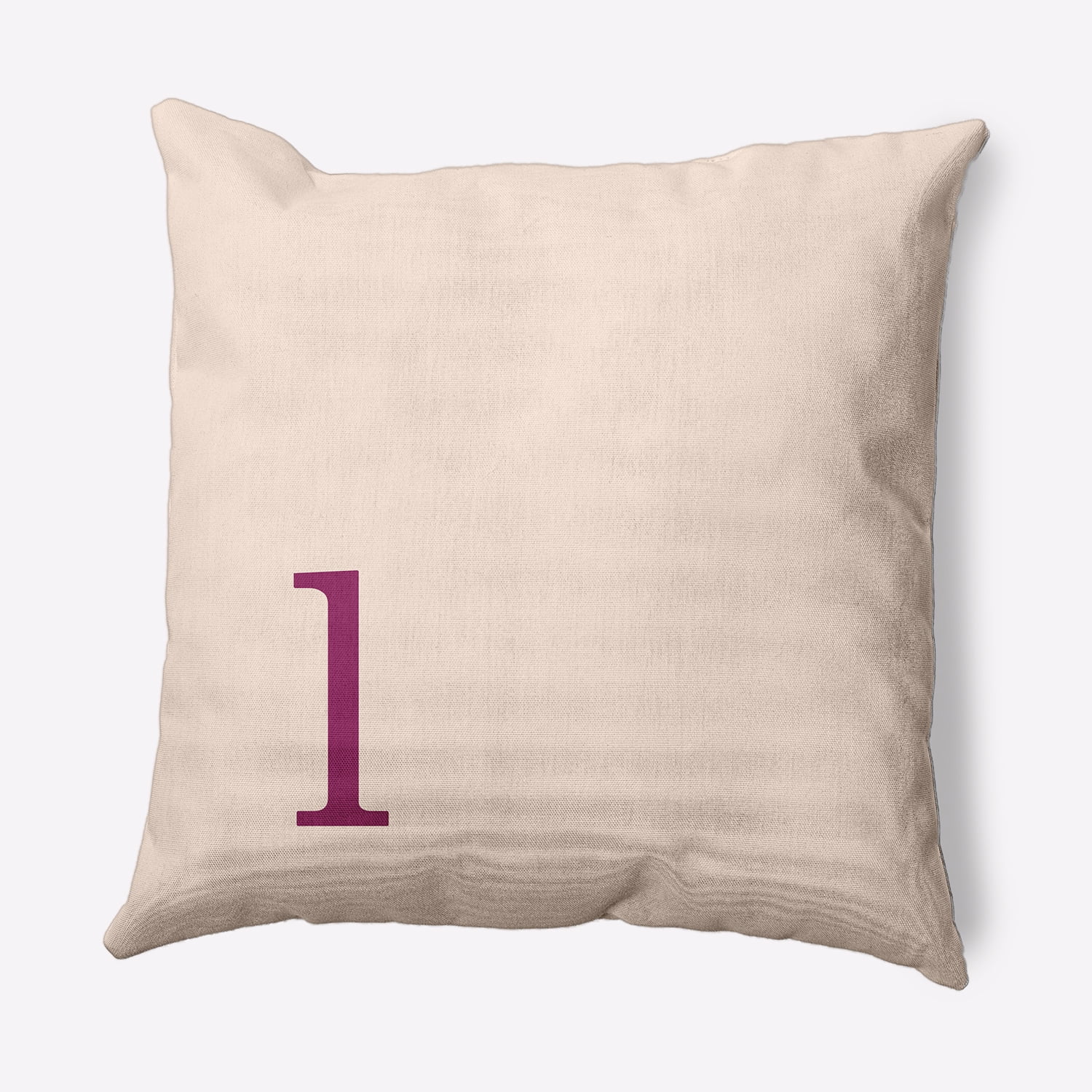 Simply Daisy 20" x 20" Modern Monogram Indoor/Outdoor Polyester Throw Pillow, Dusty Rose