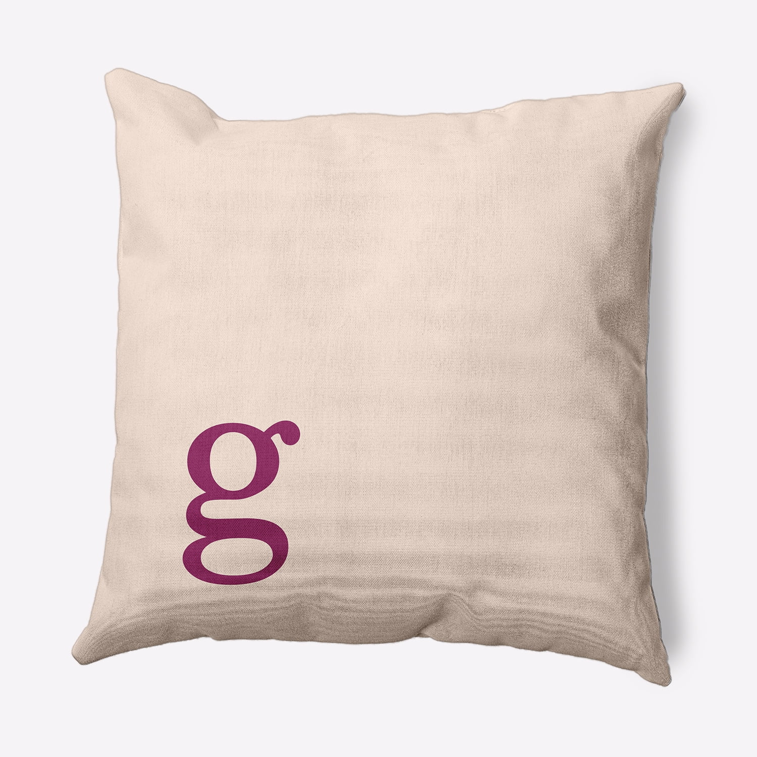 Simply Daisy 20" x 20" Modern Monogram Indoor/Outdoor Polyester Throw Pillow, Dusty Rose