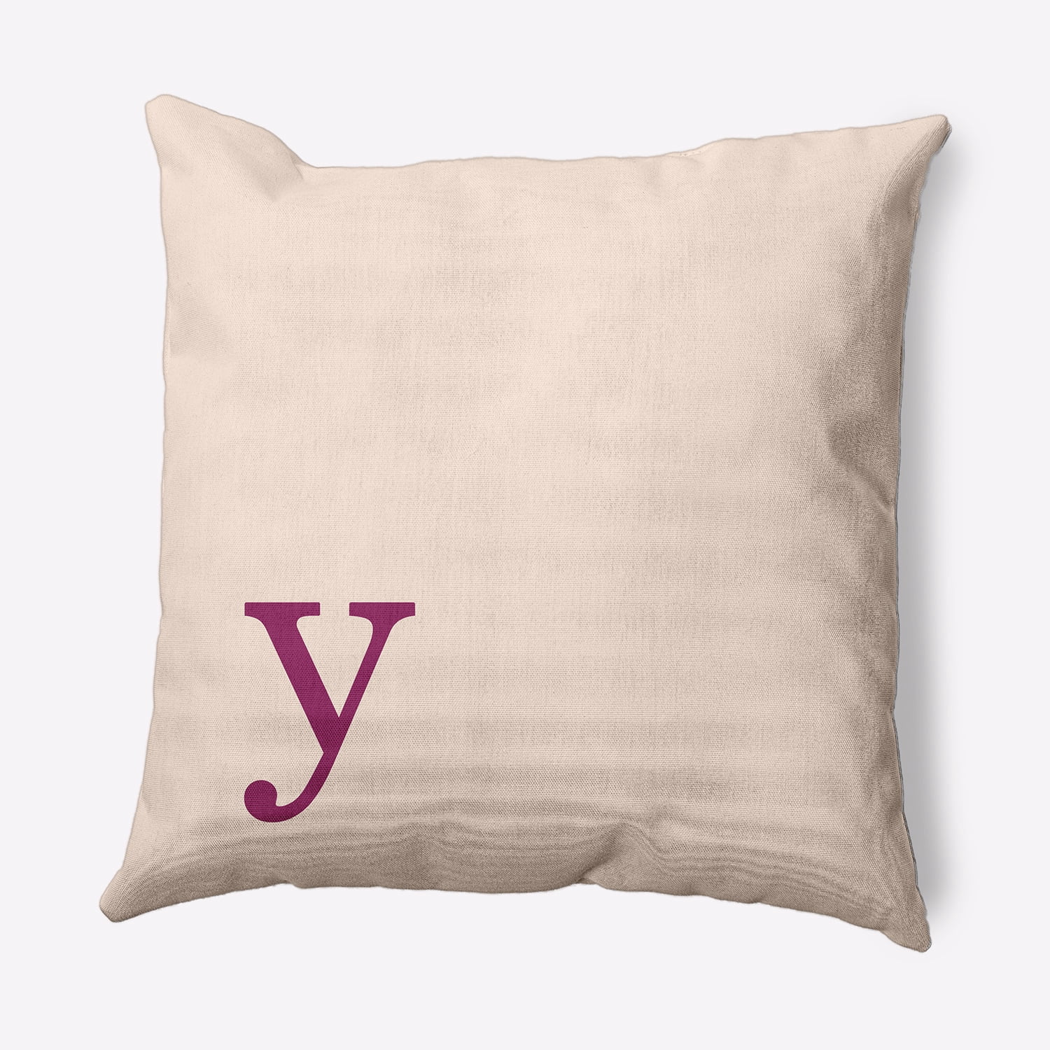 Simply Daisy 20" x 20" Modern Monogram Indoor/Outdoor Polyester Throw Pillow, Dusty Rose
