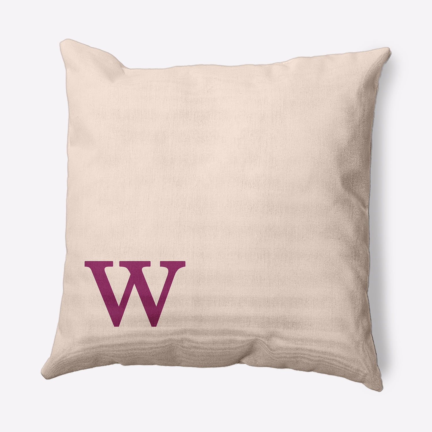 Simply Daisy 20" x 20" Modern Monogram Indoor/Outdoor Polyester Throw Pillow, Dusty Rose