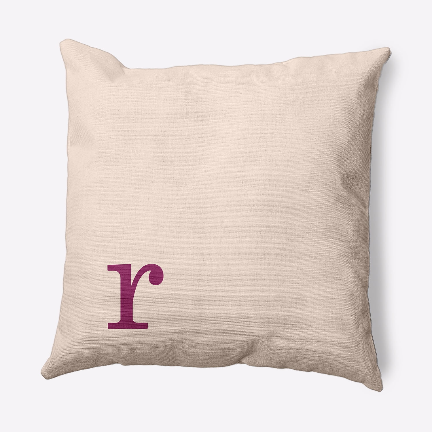 Simply Daisy 20" x 20" Modern Monogram Indoor/Outdoor Polyester Throw Pillow, Dusty Rose