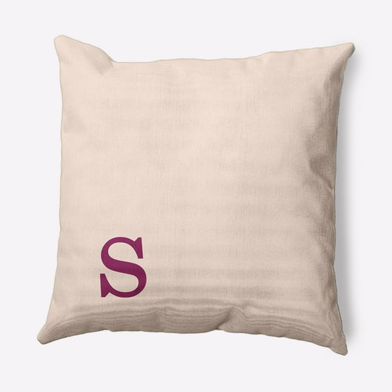 Simply Daisy 20" x 20" Modern Monogram Indoor/Outdoor Polyester Throw Pillow, Dusty Rose