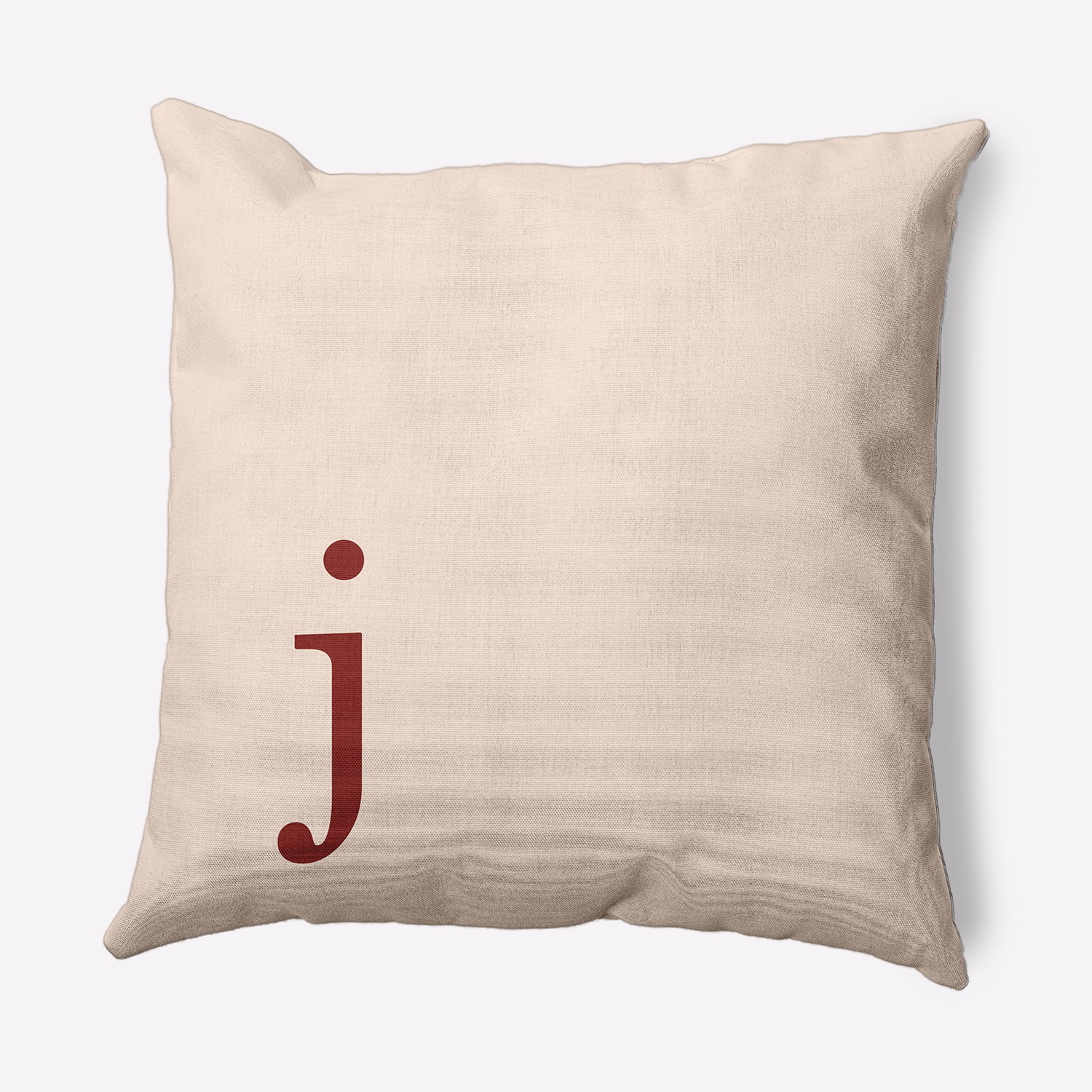 Simply Daisy 20" x 20" Modern Monogram Indoor/Outdoor Polyester Throw Pillow, Maple Red