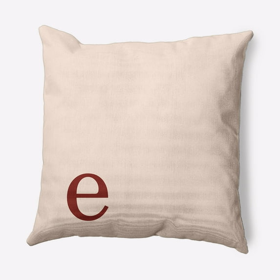 Simply Daisy 20" x 20" Modern Monogram Indoor/Outdoor Polyester Throw Pillow, Maple Red