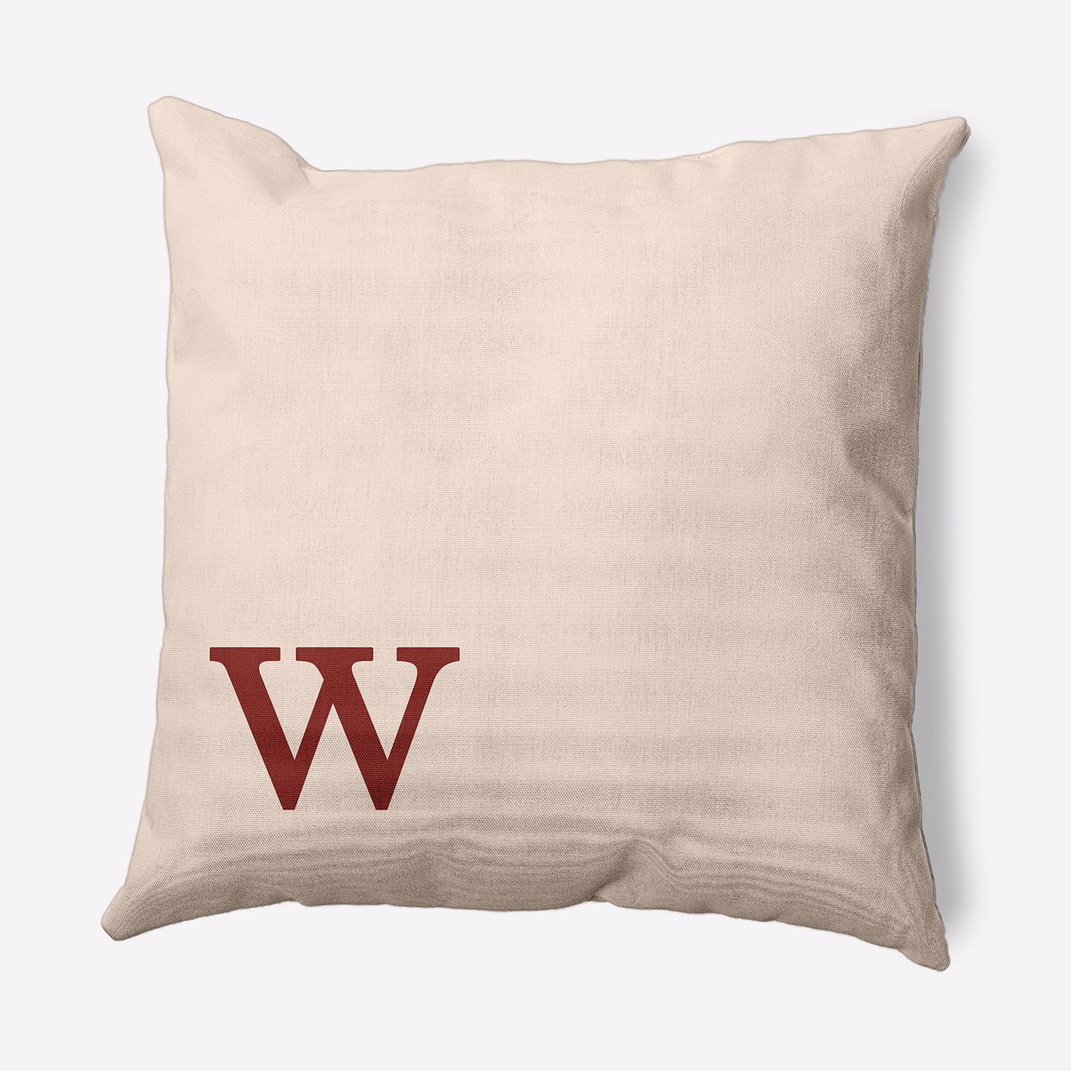 Simply Daisy 20" x 20" Modern Monogram Indoor/Outdoor Polyester Throw Pillow, Maple Red